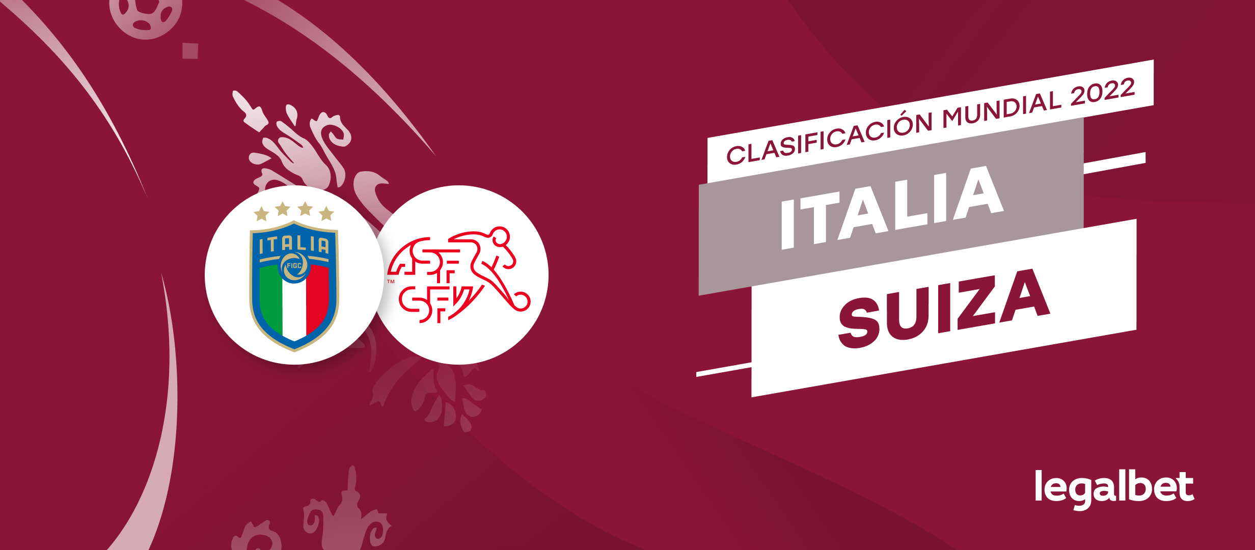 Apuestas y cuotas Italia - Suiza, Clasificación Mundial 2022